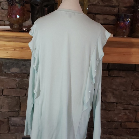 SALE⚡️NWT LANE BRYANT RUFFLE PEARL THIN SWEATER sz 18/20 - Picture 4 of 6